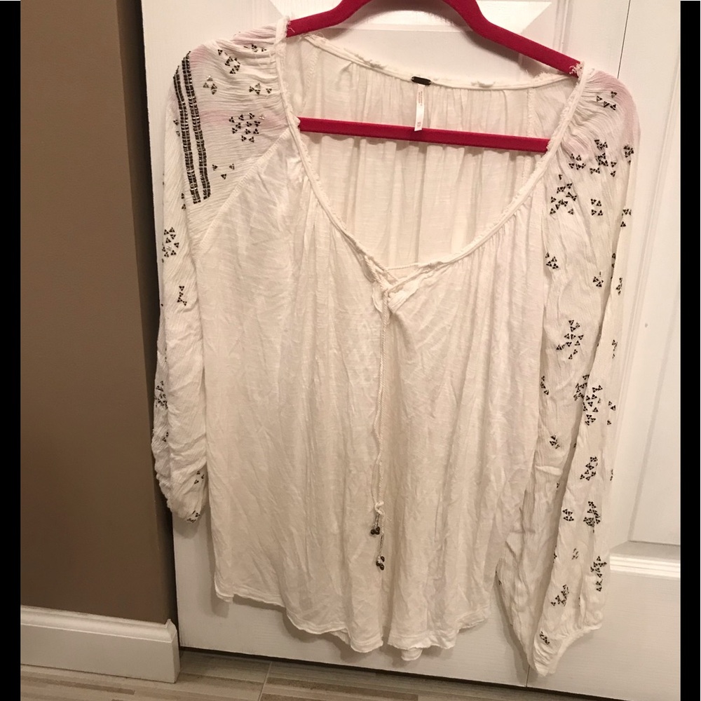 Free People Boho White Top